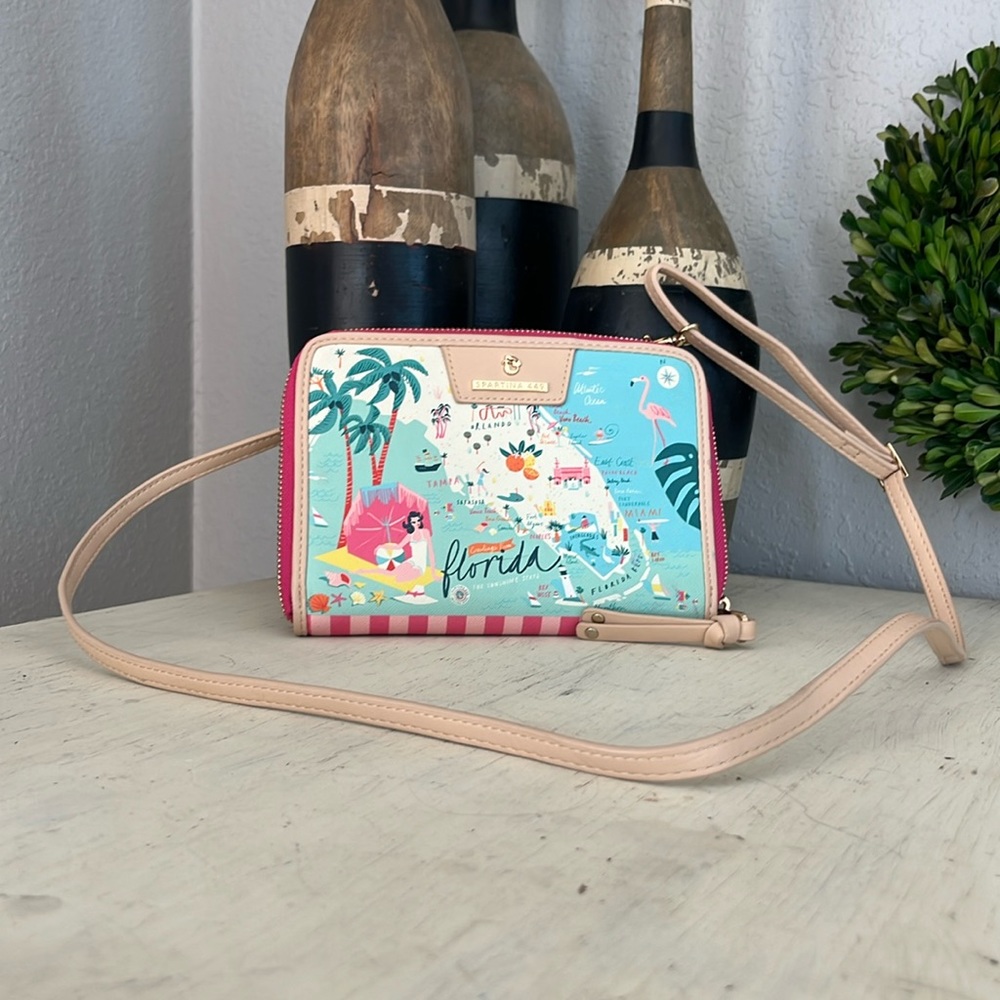 Spartina 449 FLORIDA Crossbody Wallet, EUC